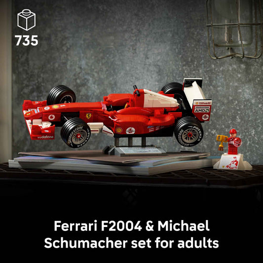 LEGO Icons Ferrari F2004 & Michael Schumacher Building Set for Adults, Ages 18+ - Ferrari F1 Bedroom, Home Office, Desk Decor - Gift Ideas for Men, Women & Fans - 11375 🍁 All In One Marketplace Canada