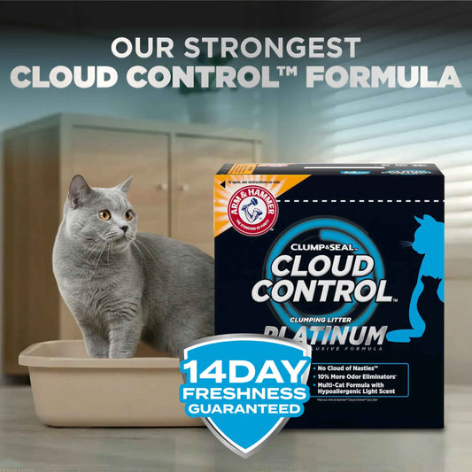 ARM & HAMMER Platinum Cat Litter, Cloud Control, Extra Strength with 14 Days of Odour Control, Multi-Cat Clumping Cat Litter with Hypoallergenic Light Scent, 12.47kg (Pack of 1) 🍁 All In One Marketplace Canada