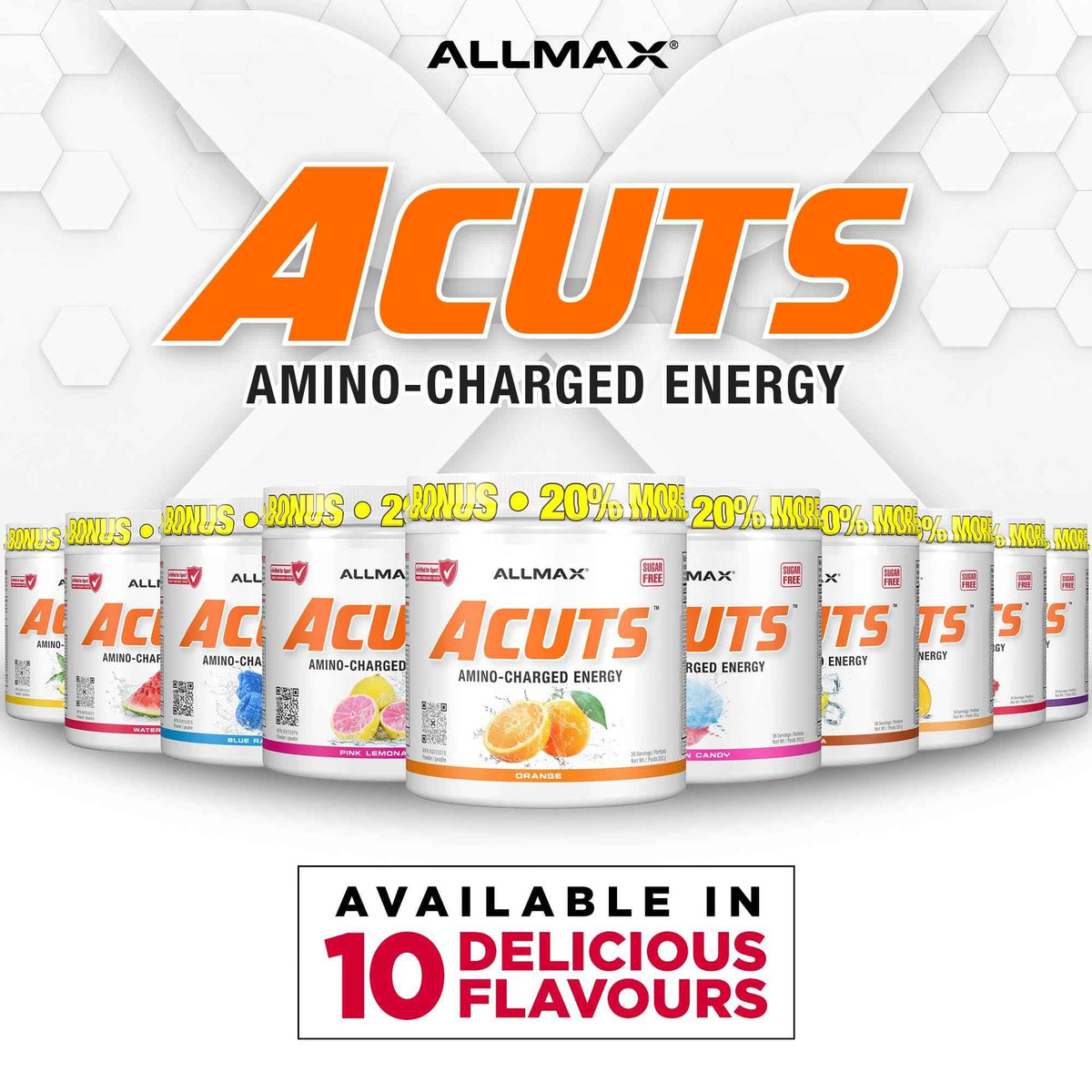 ALLMAX ACUTS Amino Energy Powder, Cotton Candy, 30 Servings 🍁 All In One Marketplace Canada