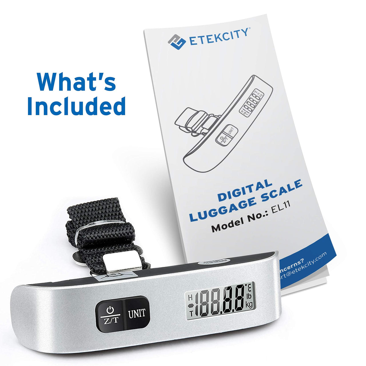 Etekcity Digital Hanging Luggage Scale, Portable Handheld, Suitcase Scale with Rubber Paint, Temperature Sensor, 110 Pounds š All In One Marketplace Canada