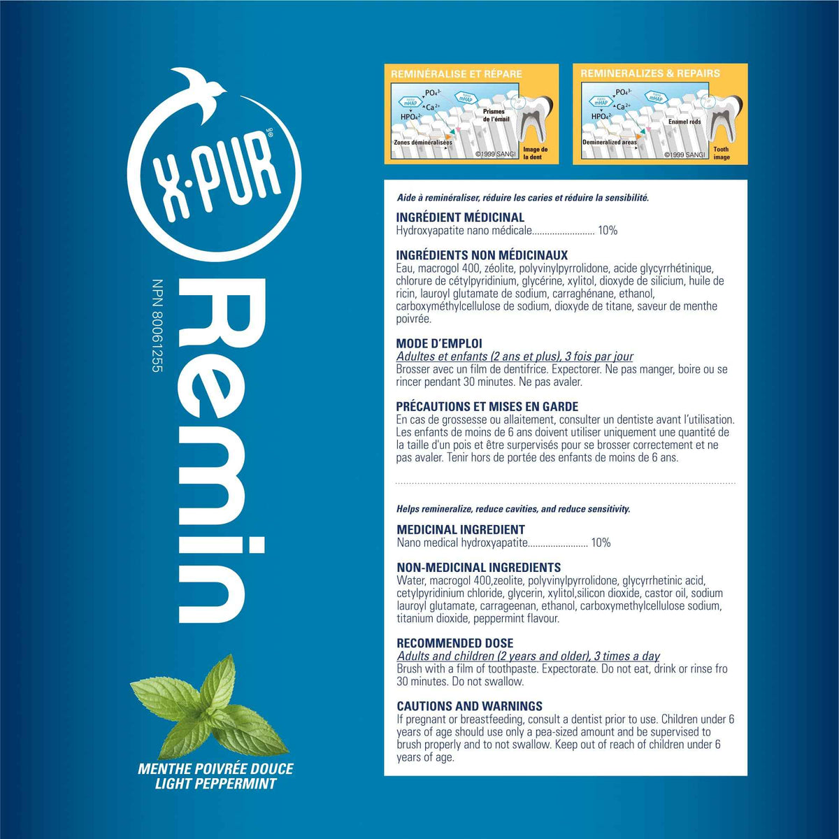 X-PUR Remin Fluoride-Free Toothpaste â Enamel Remineralization & Sensitivity Relief with Nano Hydroxyapatite & Natural Xylitol â Fights Dry Mouth & Gingivitis â 70g Tube đ All In One Marketplace Canada