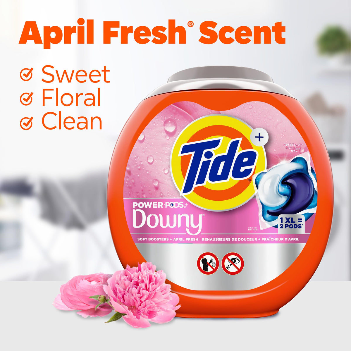 Tide Power PODs + Downy Laundry Detergent Pods, Soft Boosters + April Fresh, 63 Count ๐ All In One Marketplace Canada