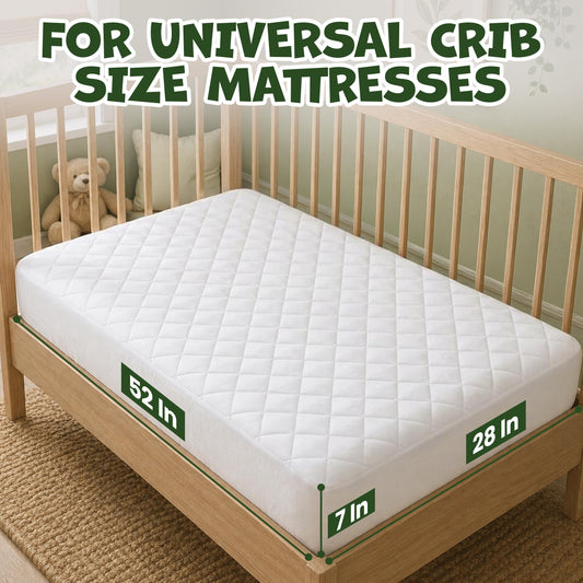 Utopia Bedding Waterproof Crib Fitted Mattress Protector (Pack of 2) - Toddler and Baby Crib Mattress Pad Cover - Soft and Breathable with 7 Inches Deep Skirt (White, 28" x 52") 🍁 All In One Marketplace Canada