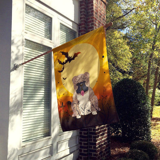 Caroline's Treasures BB4392CHF Halloween English Bulldog Grey Brindle Flag Canvas House Size, Large, Multicolor