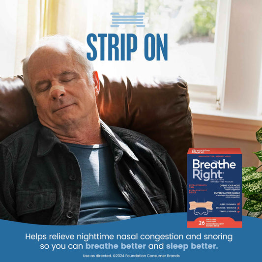 Breathe Right Nasal Strips, Extra Strength, Tan, Drug-Free Snoring Solution & Nasal Congestion Relief Caused by Colds & Allergies, Nightly Sleep, 26 Count 🍁 All In One Marketplace Canada