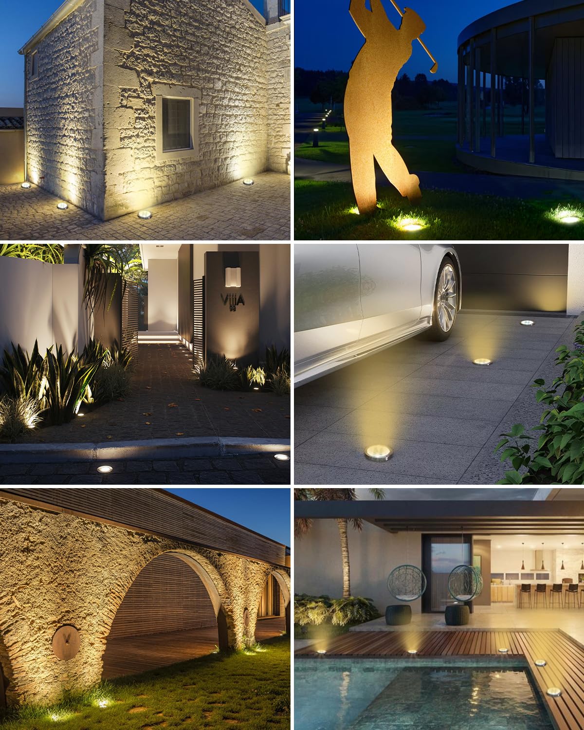 btfarm Solar Ground Lights, 10 Pack 8LED Solar Lights Outdoor Waterproof Garden, Pathway Lights Solar Powered in-Ground Lights, Disk Lights Landscape Lighting for Lawn Patio Yard Driveway, Warm White ๐ All In One Marketplace Canada