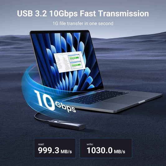 UGREEN M.2 NVMe Enclosure, USB 3.2 Gen2 10Gbps Case for NVMe PCIe M-Key(M+B Key), External SSD Adapter Support UASP Trim for 2280 2260 2242 2230 with 2 Cables, Aluminum Shell Heatsink 🍁 All In One Marketplace Canada