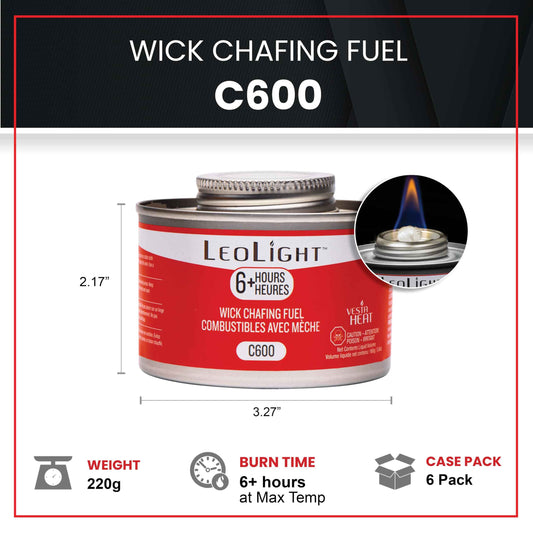 6 Pack Chafing Fuel 6 Hour Burn – Odorless, Smokeless & Spill-Proof Wick, 7.8oz Food Warmer Fuel for Chafing Dish Buffet Set & Catering Use, LeoLight 🍁 All In One Marketplace Canada