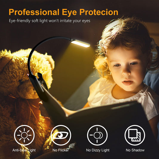 Gritin 9 LED Rechargeable Book Light for Reading in Bed-Eye Caring 3 Color Temperatures,Stepless Dimming Brightness,80 Hrs Runtime Small Lightweight Clip on Book Light for Reading,Studying-Black 🍁 All In One Marketplace Canada