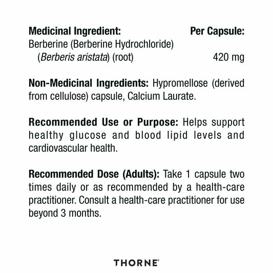 THORNE - Berberine-HP - Botanical Compound To Support Metabolism - 60 Capsules - 30 Servings 🍁 All In One Marketplace Canada