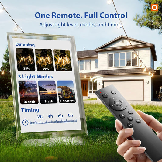 addlon 100FT (50FTx2) Outdoor String Lights Waterproof Shatterproof with 32 LED Edison Bulbs, Dimmable Connectable Patio Lights for Backyard Garden Balcony Party, Warm Yellow, Energy-Saving 🍁 All In One Marketplace Canada