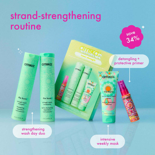 amika inner strength repair routine set | gift set for dry, damaged hair from bleach, color, chemical, or heat use 🍁 All In One Marketplace Canada
