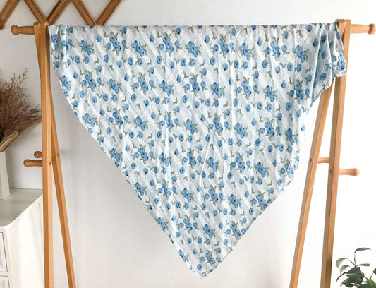 Mousseline de bambou bleuets