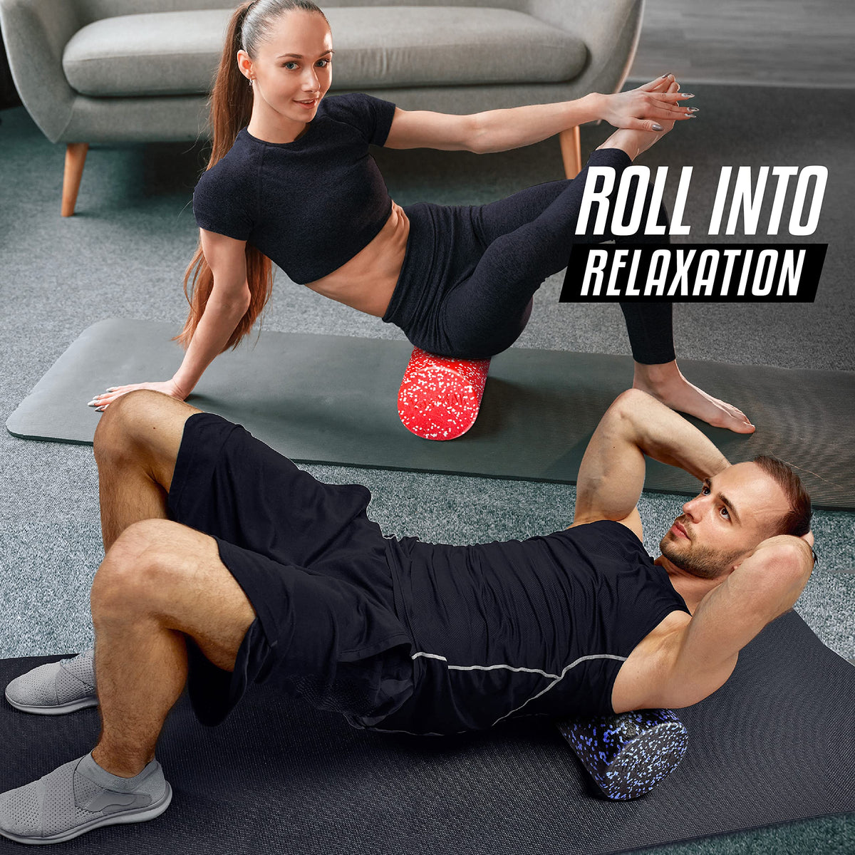 Yes4All High-Density EPP Round Back Roller Foam, Foam Roller for Yoga, Pilates & Stretching - 12, 18, 24, 36 inch š All In One Marketplace Canada