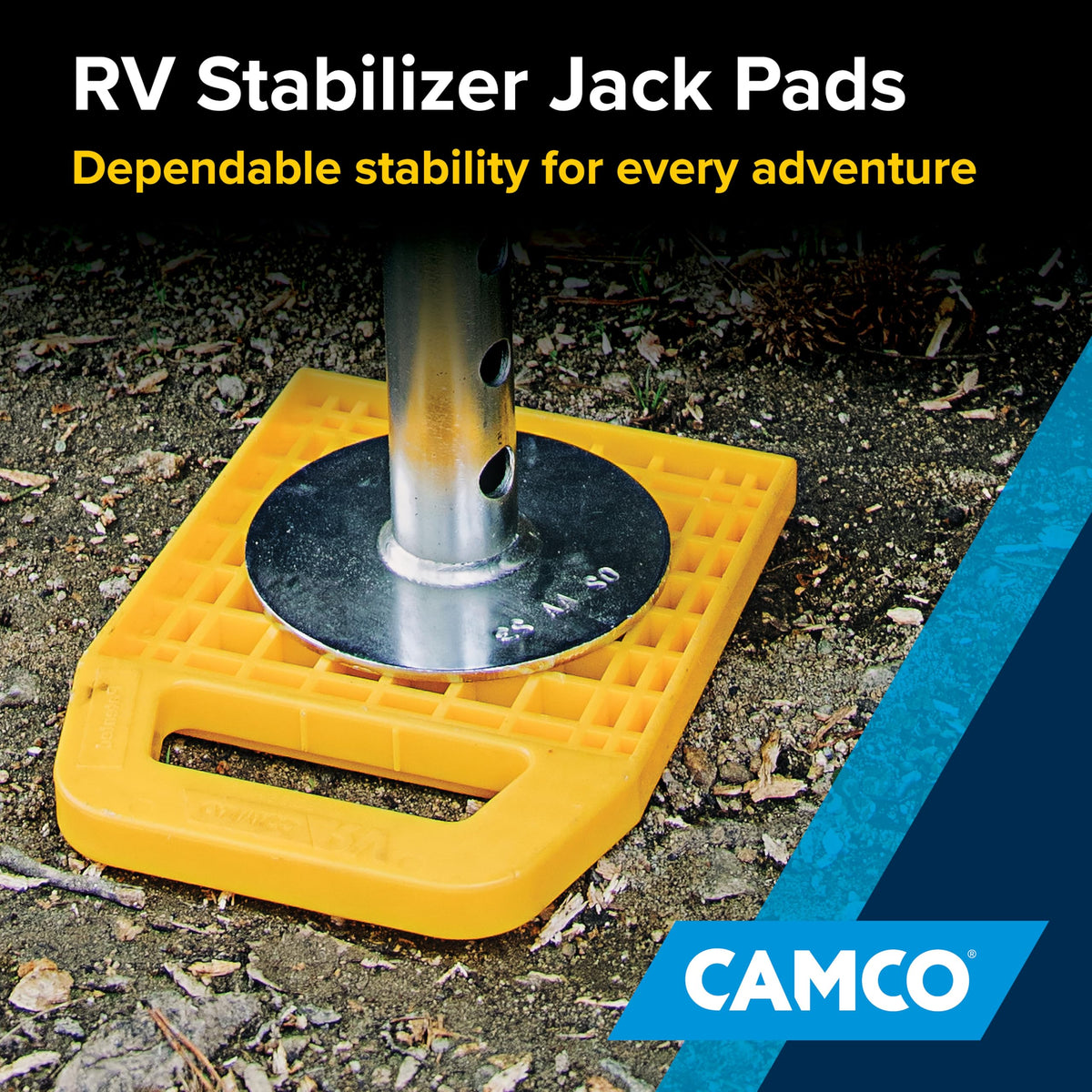 Camco RV Stabilizing Jack Pads, Helps Prevent Jacks from Sinking, 6.5 Inch x 6.5 Inch Pad - 4 Pack (44595), Yellow ๐ All In One Marketplace Canada