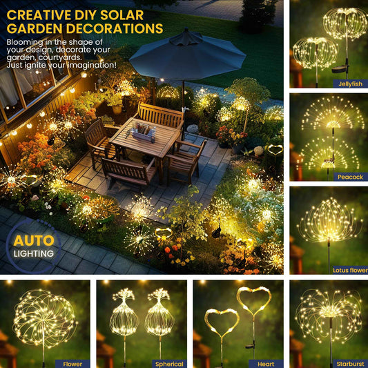 GIGALUMI Garden Outdoor Decor Lights 120LED 2Pack, Solar Garden Lights for Yard Outside Fairy Decorative,Solar Powered for Yard Pathway Flowerbed Planter Balcony Patio 4th of July Decor(Warm White) 🍁 All In One Marketplace Canada