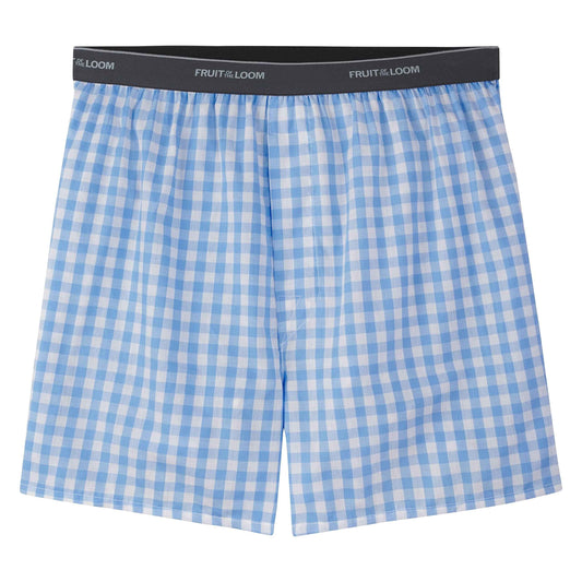 Fruit of the Loom Men's 5 Pack Exposed Waistband Assorted, Blues Boxer, Size Large 🍁 All In One Marketplace Canada