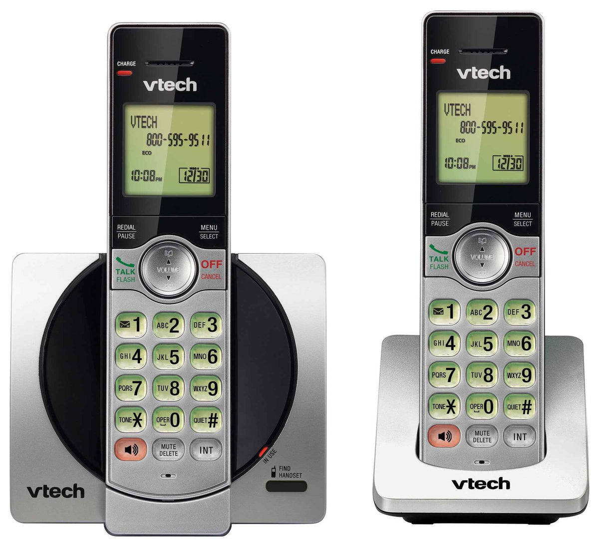 VTech DECT 6.0 Dual Handset Cordless Phones with CID, Backlit Keypads and Screens, Full Duplex Handset Speakerphones, and Call Block Silver/Black ๐ All In One Marketplace Canada