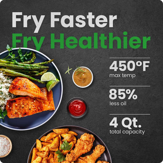 Chefman Air Fryer – 4 QT Compact Airfryer for Quick & Easy Meals, Features Hi-Fry Technology for Extra Crisp, Easy-View Window, Touch Controls with 4 Presets, Nonstick & Dishwasher Safe Basket - Black 🍁 All In One Marketplace Canada