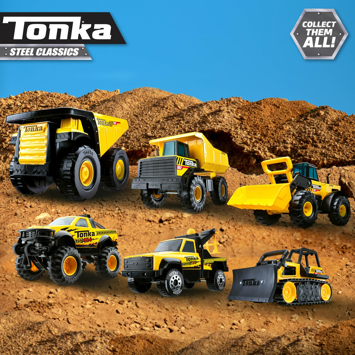 Tonka Steel Classics, Classic 4x4 Pickup Truck โ Made with Steel and Sturdy Plastic, Yellow Friction Powered, Boys and Girls, Toddlers Ages 3+, Big Construction Vehicle, Birthday Gift, Holiday ๐ All In One Marketplace Canada