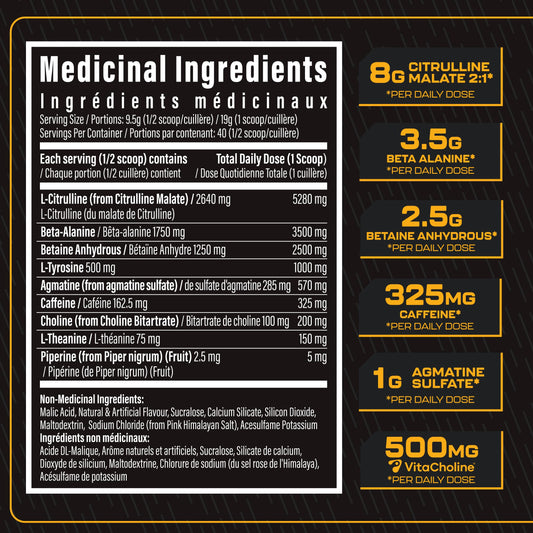 Batch 27 Pre Workout Powder - Nitric Oxide Booster & Preworkout for Men and Women w/Citrulline, Beta Alanine, Caffeine for Enhanced Energy, Endurance, & Reduced Fatigue - 40 Servings, Peach Rings 🍁 All In One Marketplace Canada