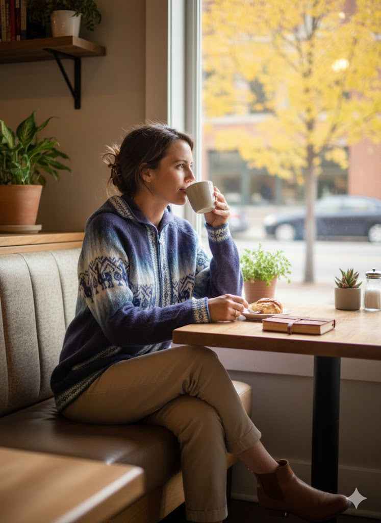 Unisex Alpaca Light Blue Sweater