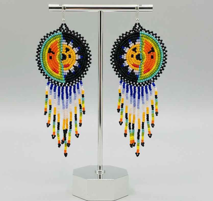 Black Sun & Moon Beaded Fringe