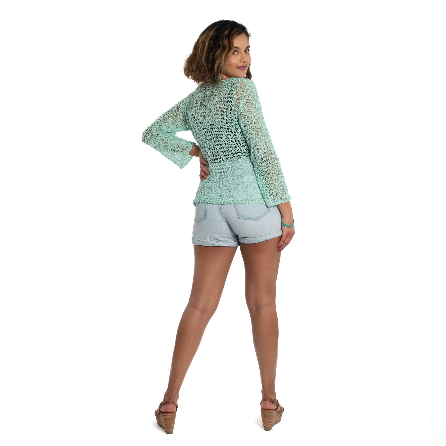 Tie Front Cardigan - Mint
