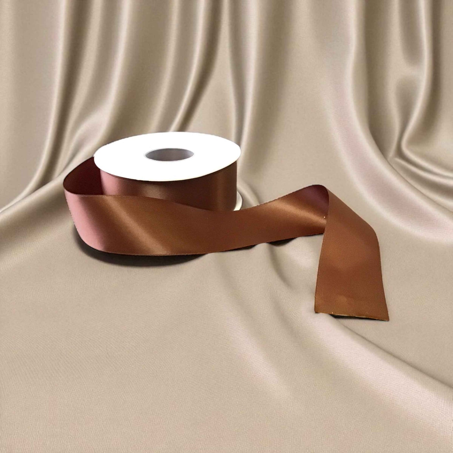 Satin Ribbon Double Face-Chocolate Brown #870 -3.8 cm Wide