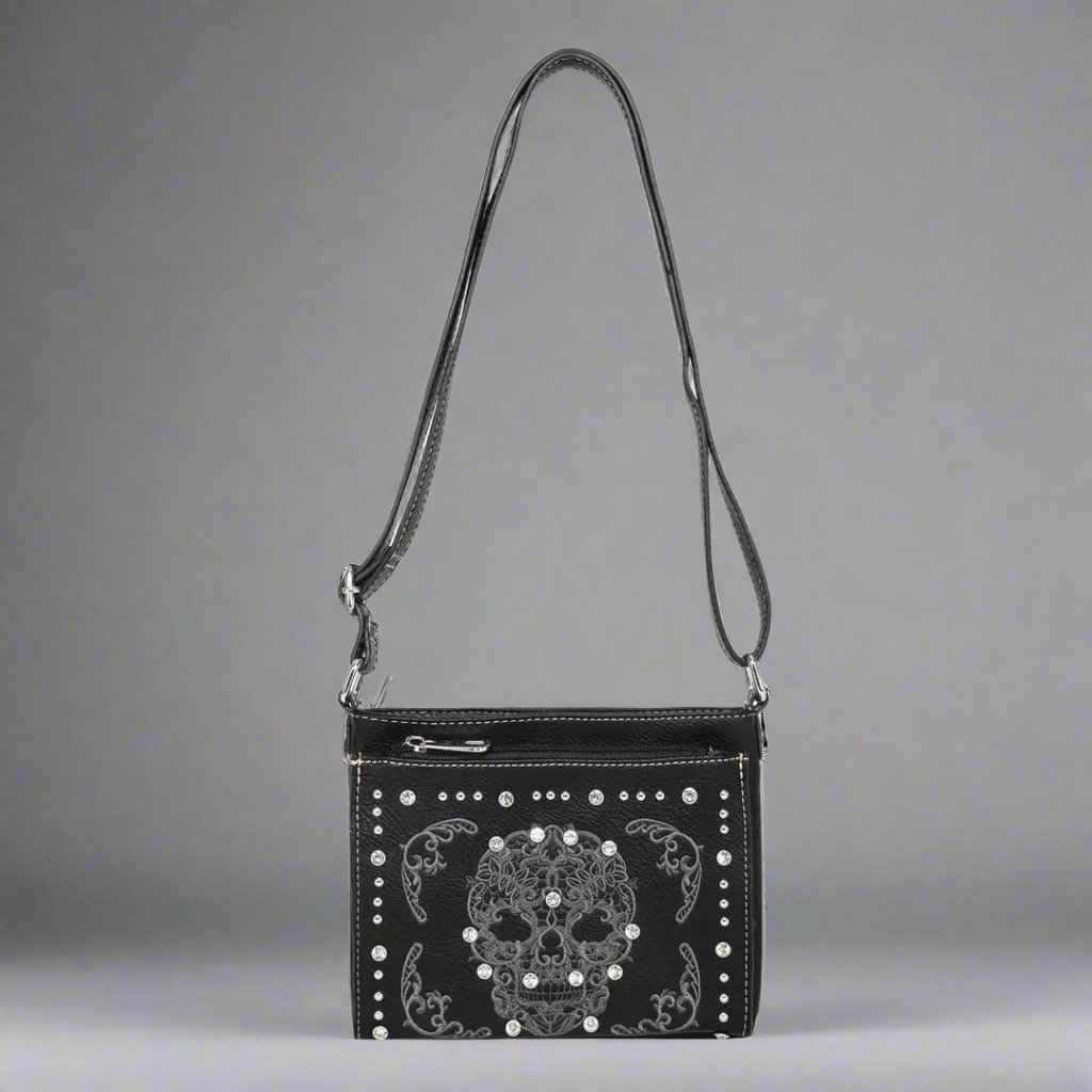 BOL Cross Body Sugar Skull Faux Leather Handbag