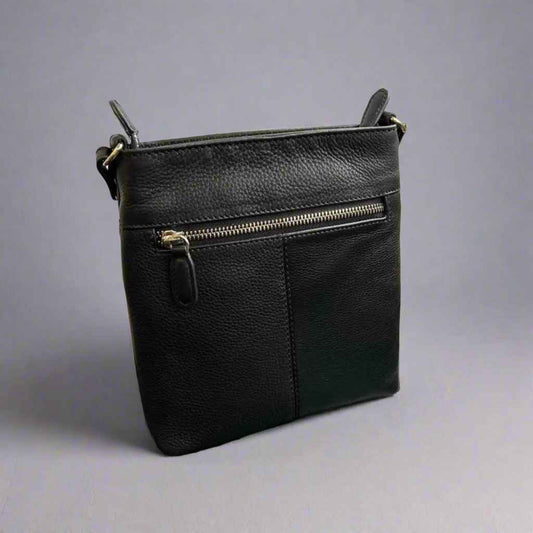 MET Women's Leather 3 Pocket Crossbody Bag