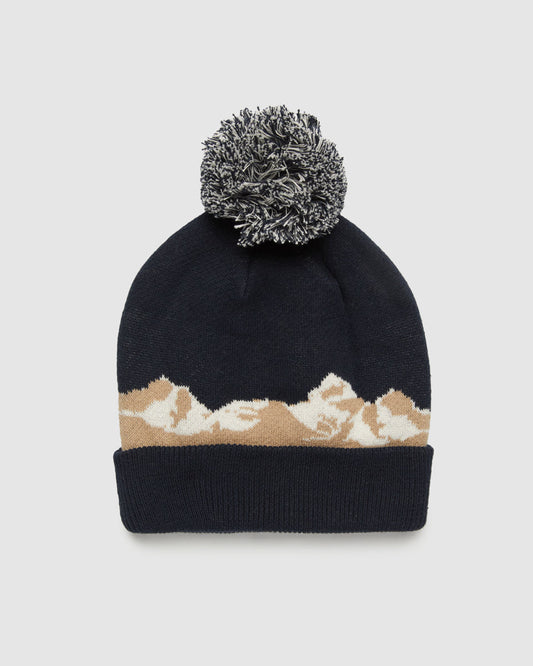 Mountain Scenic Pom Beanie