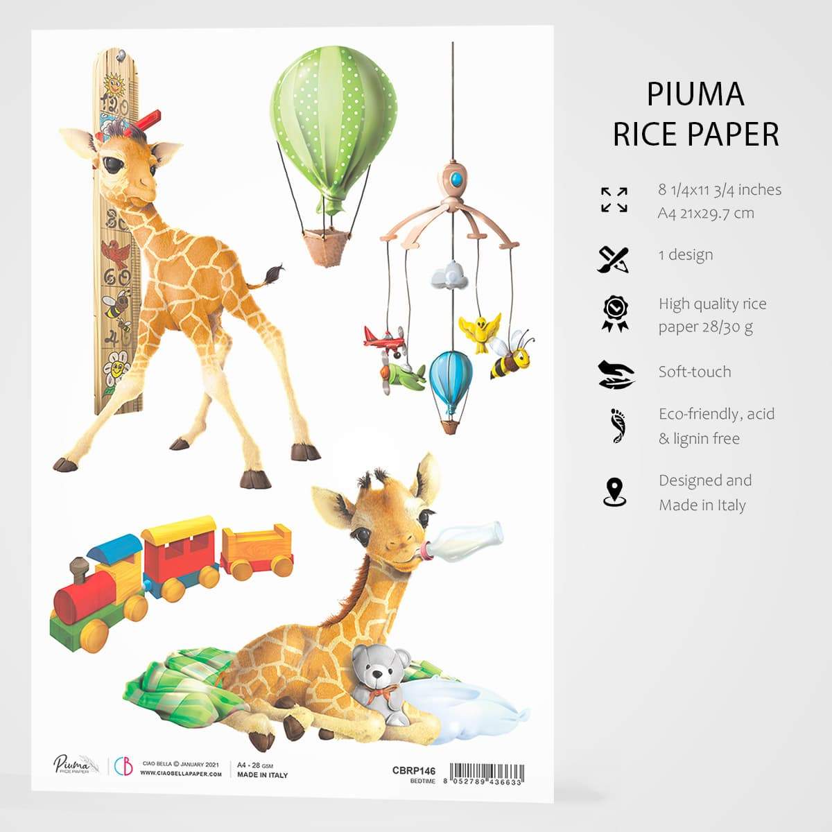 Ciao Bella Rice Paper A4 Bedtime