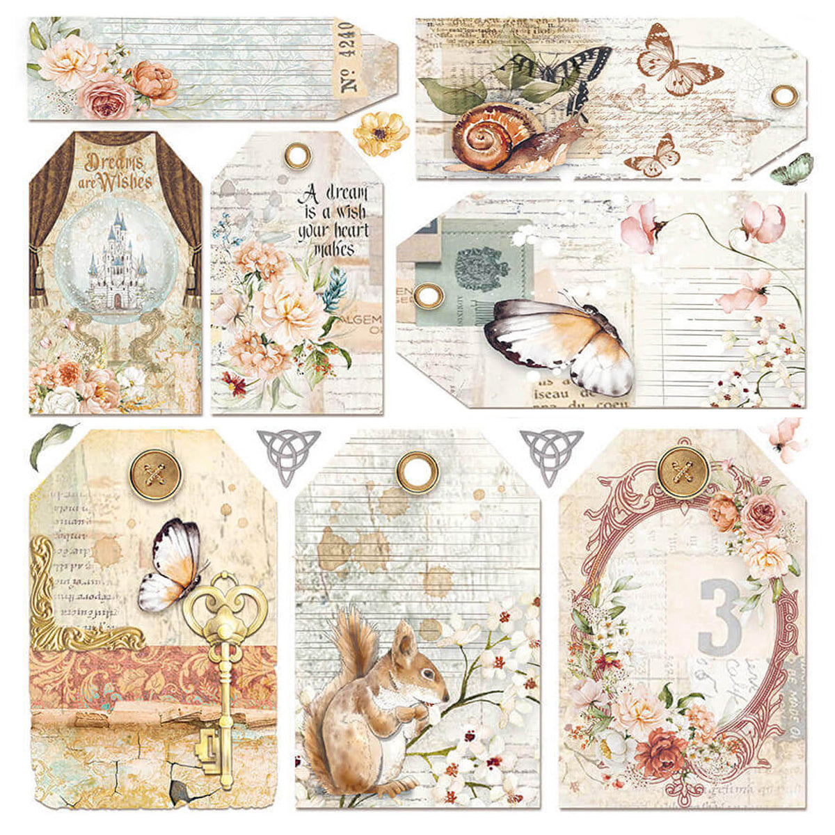Ciao Bella Vellum Reign Of Grace Fussy Cut 6"x6" 6/Pkg