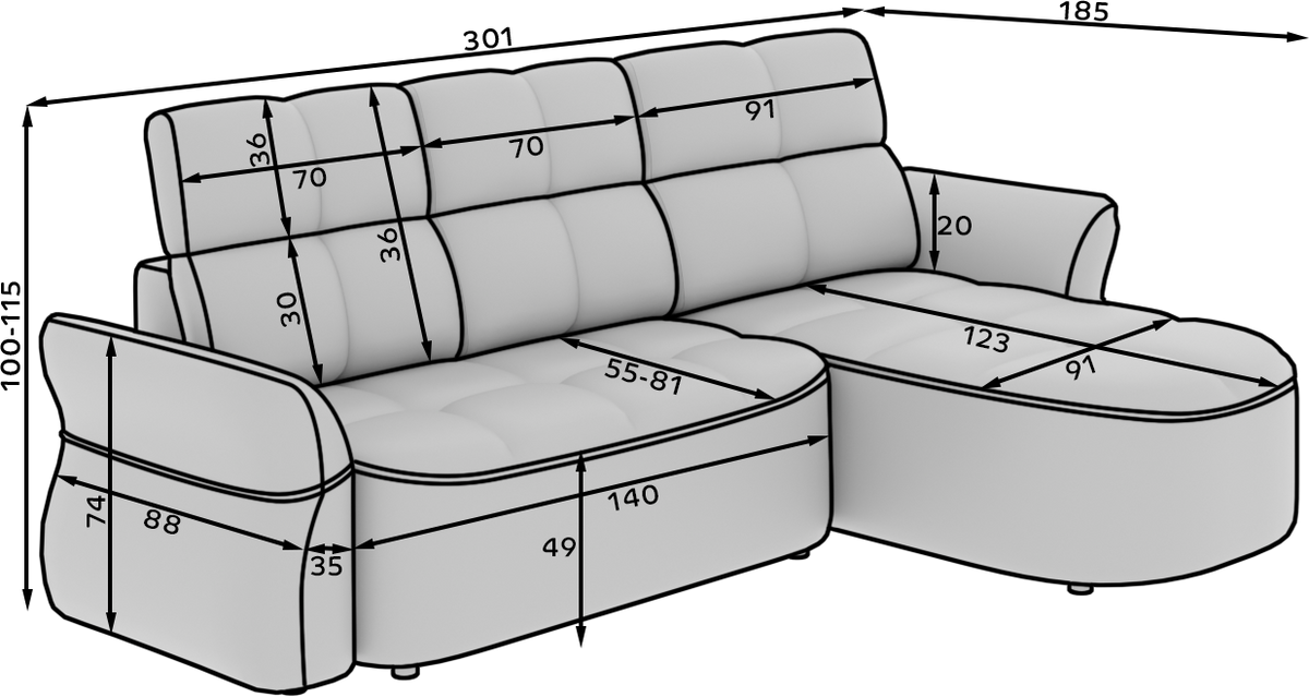 Beneth Storage Sleeper Chaise Sofa - Brick Rust