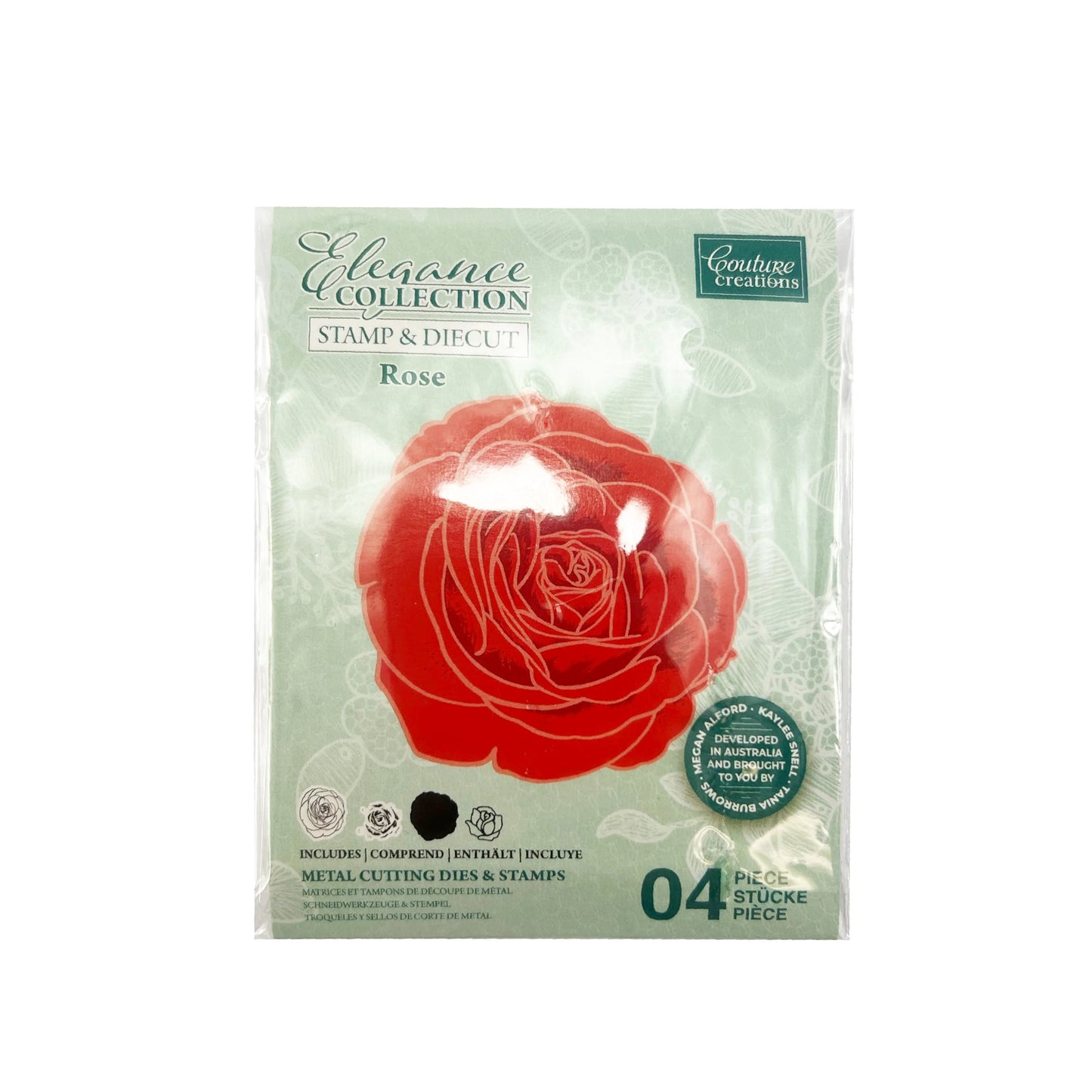 Couture Creations - Elegance Collection - Layering Stamp And Die Set - Rose Mini (4pc)