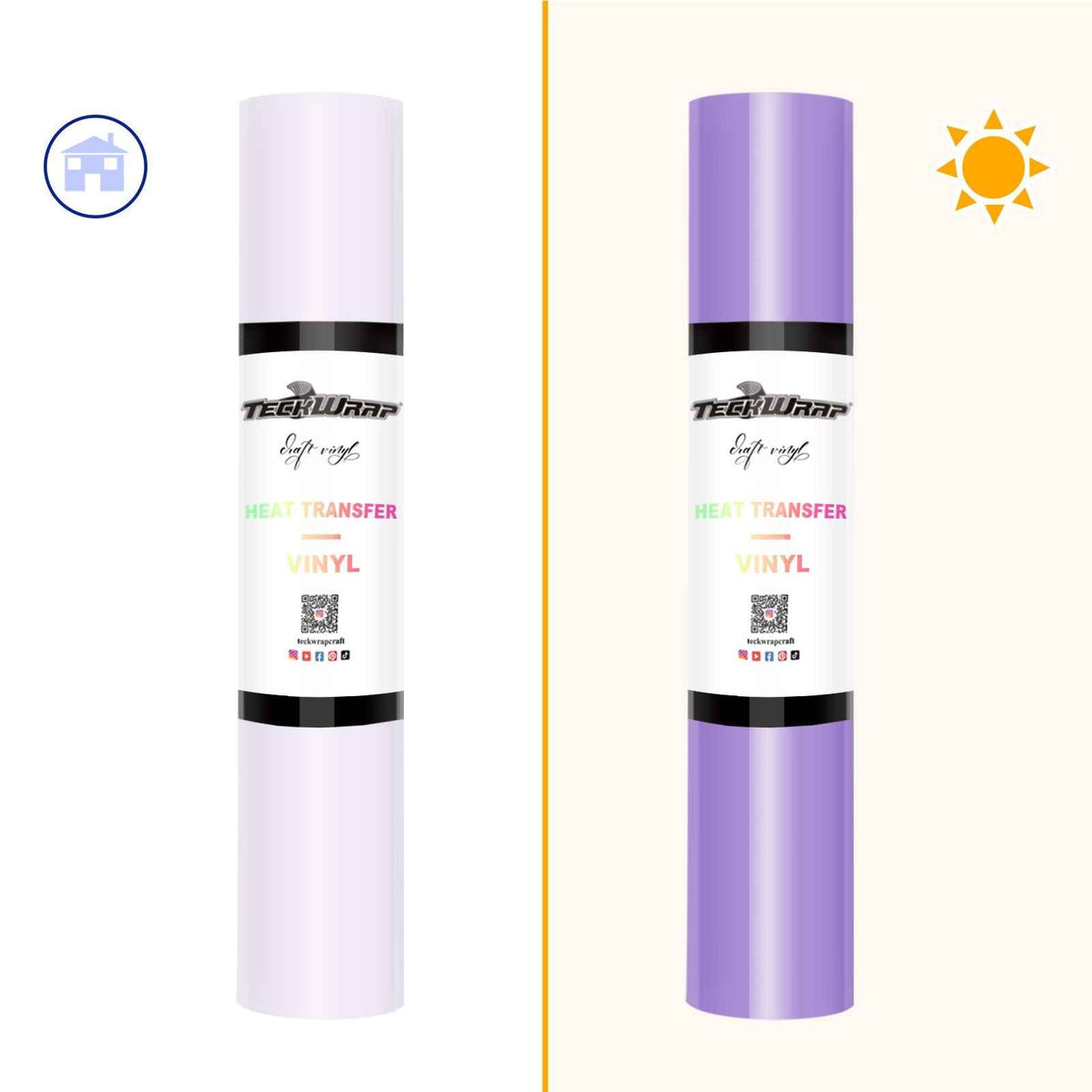 Teckwrap UV Clear Color Changing HTV - Clear to Lavender Violet | Add Magic to Your Apparel and Art Projects!