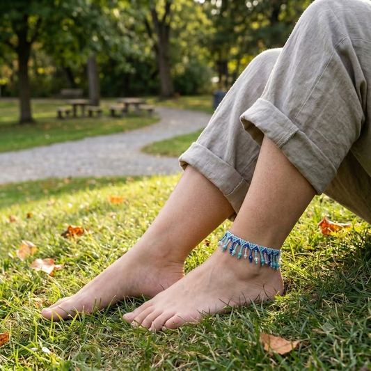 Beaded Anklet Green