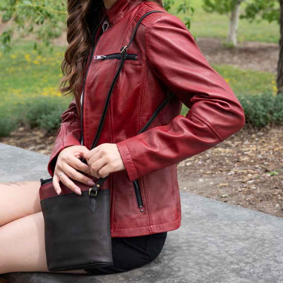 Derek Alexander Adjustable Crossbody Bag with Wide-Zip Main Compartment