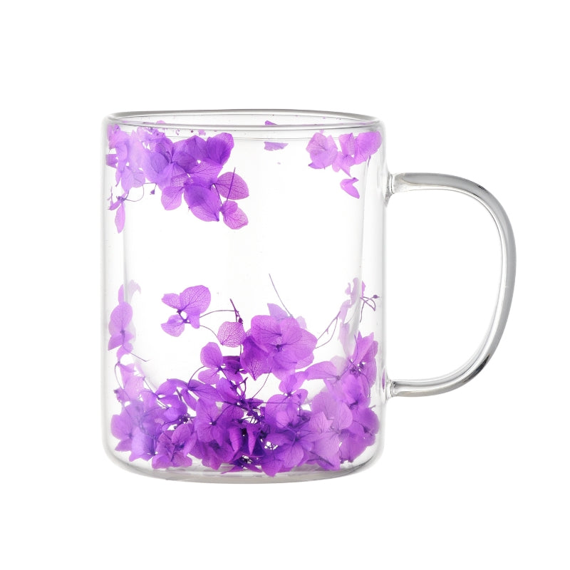 Coffee Cup Double-Walled with Floral Design 8 Oz - 1Piece
