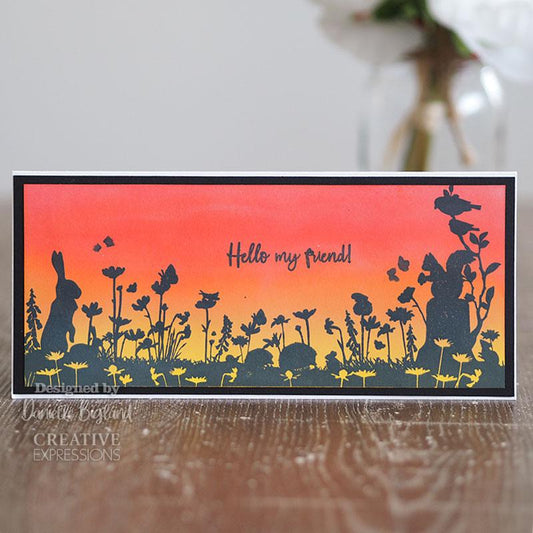Creative Expressions Designer Boutique Collection Meadow View DL Pre Cut Rubber Stamp