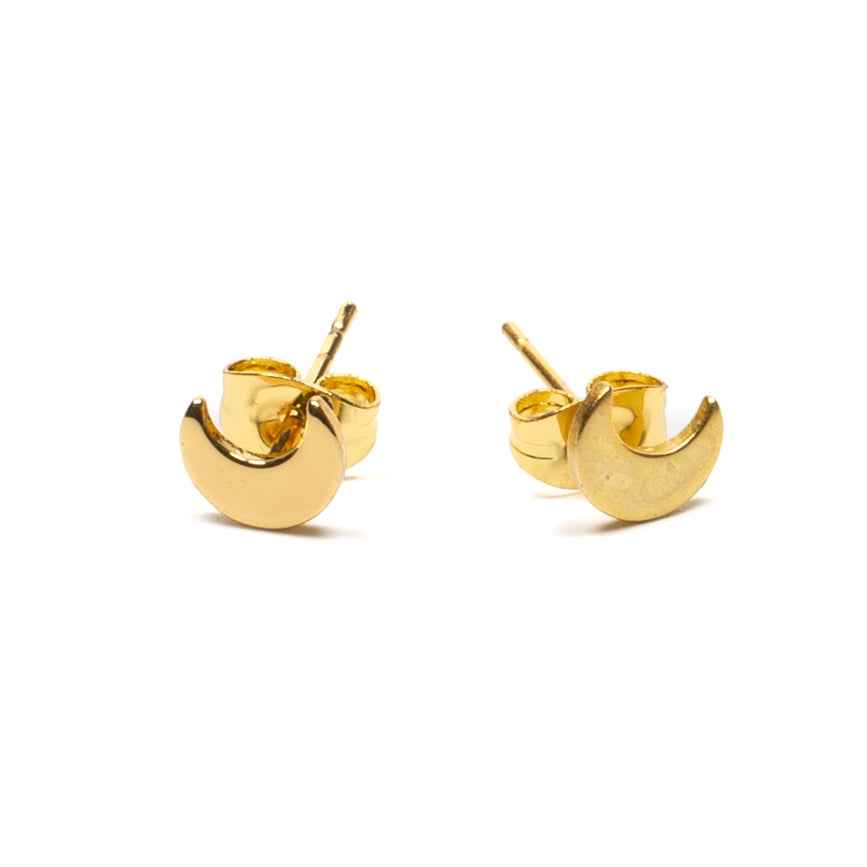 Moon Stud - Gold Plate