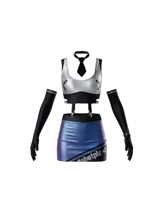 Anime Sci-fi Style Spandex Sexy Cop Cosplay Race Queen Costume Lingerie