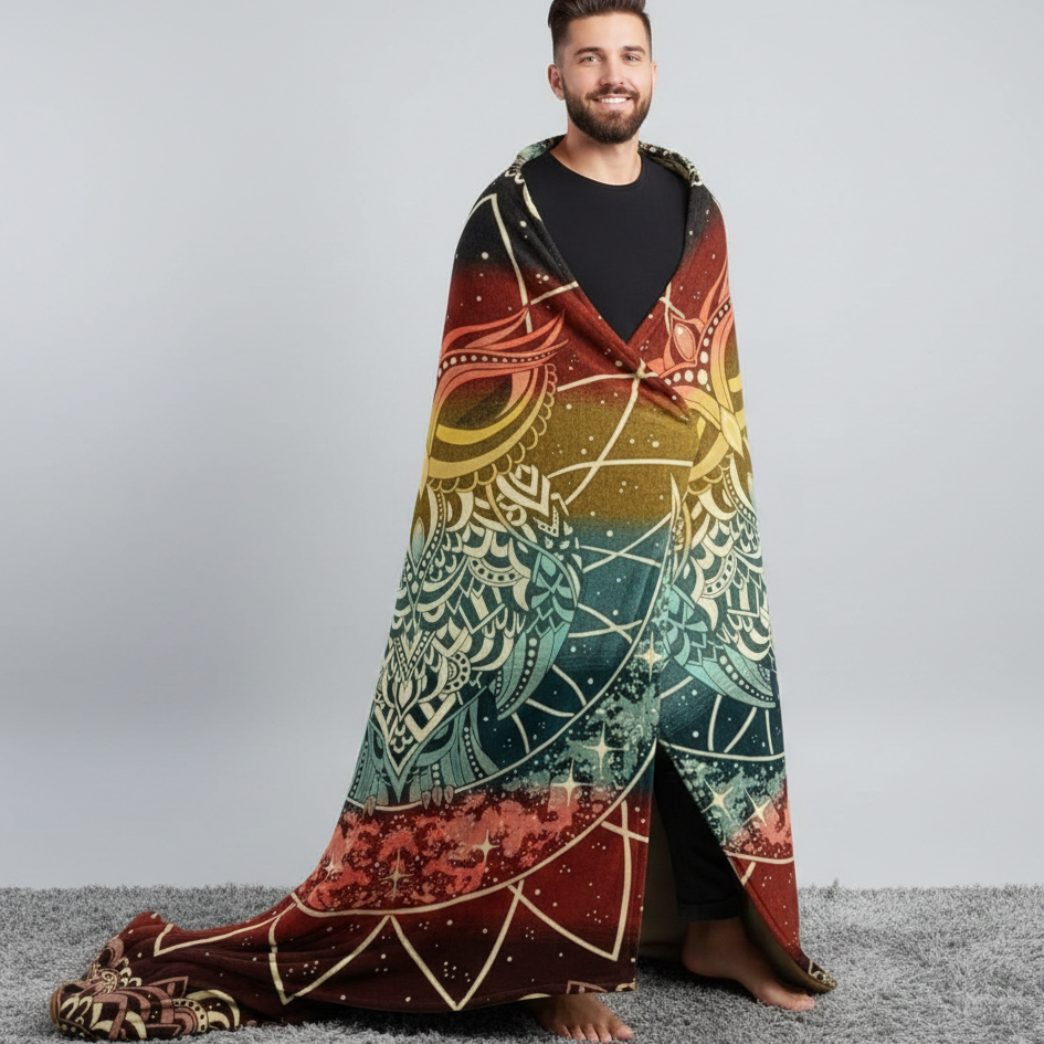 OLDTRIBES™ Owl Reversible Alpaca Blanket
