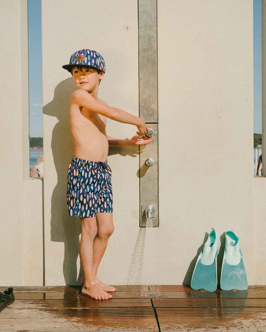 Boardshorts Blue Surfboard Print
