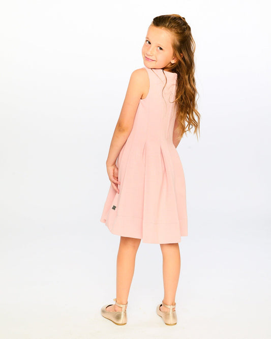 Sleeveless Neoprene Dress Pale Pink