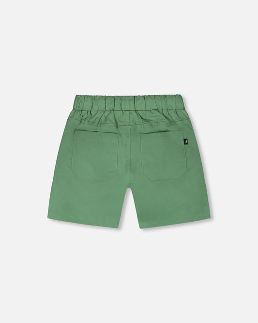 Parachute Shorts With Patch Pockets Green