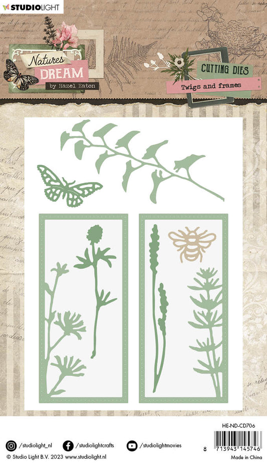 HEN Cutting Dies Twigs And Frames Natures Dream 95x143x1mm 8 PC nr.706