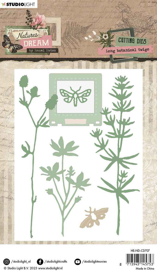 HEN Cutting Dies Long Botanical Twigs Natures Dream 103x142x1mm 8 PC nr.707
