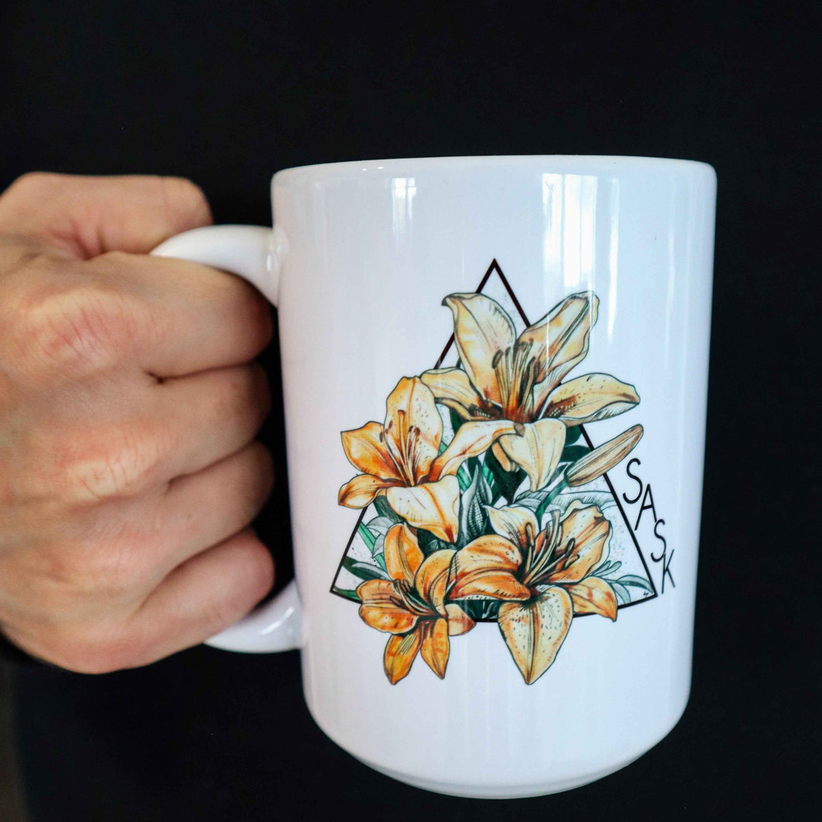 Lily Triangle Ceramic Mug | Saskatchewan Mug
